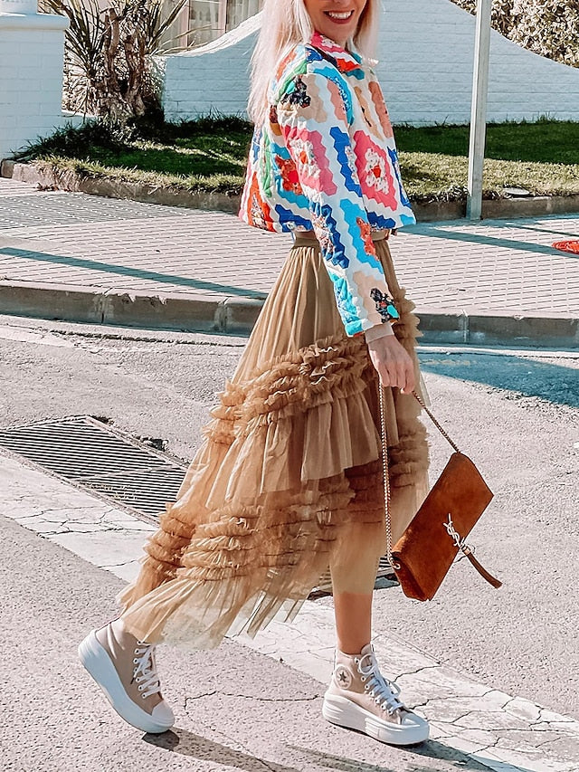 Flowy Purple Tulle Hi Low Skirt