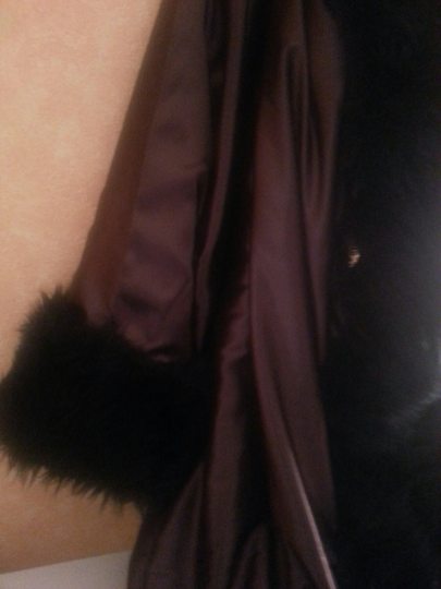 Custom Order Black Velvet & Brown Satin & Faux Fur Reversible Gatsby Inspired Cocoon Maxi Coat