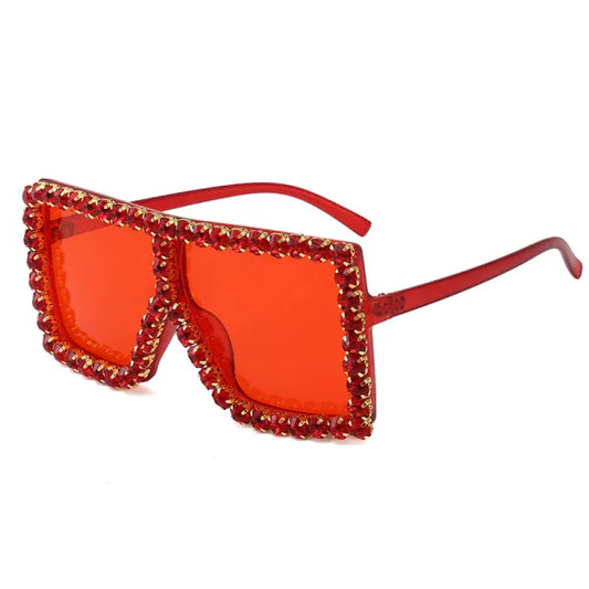 Sexy Red Rhinestone Sunglasses