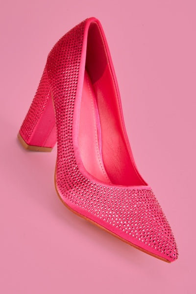 Barbiecore Hot Pink Crystal Heels