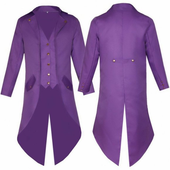 Men's Purple Steampunk Victorian Inspired Tailcoat