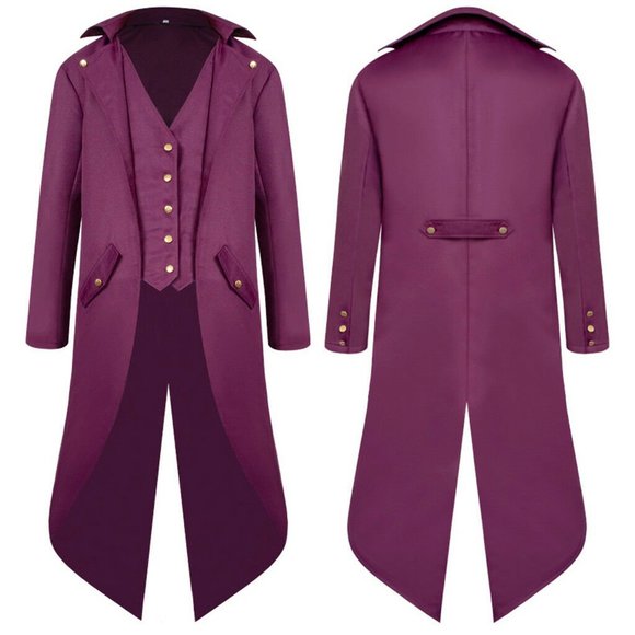 Men's Purple Steampunk Victorian Inspired Tailcoat