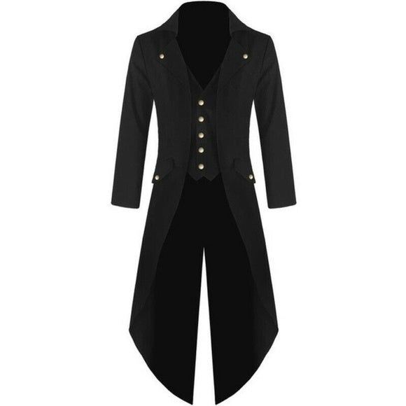 Men's Black Steampunk Victorian Inspired Tailcoat