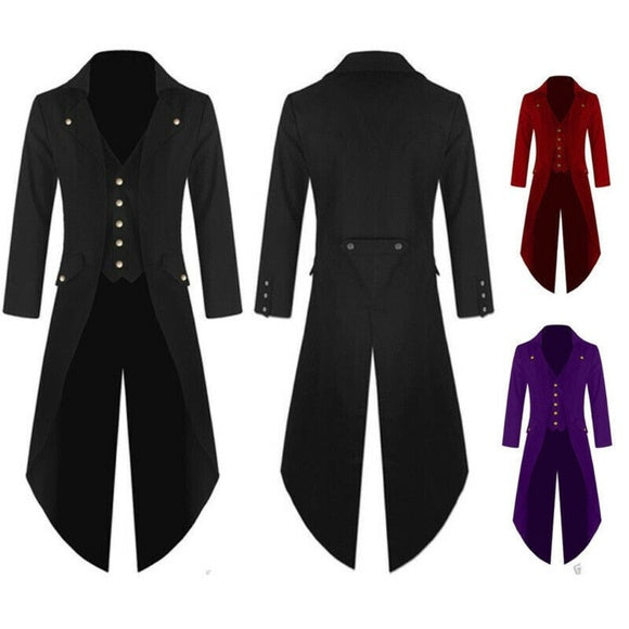 Men's Black Steampunk Victorian Inspired Tailcoat