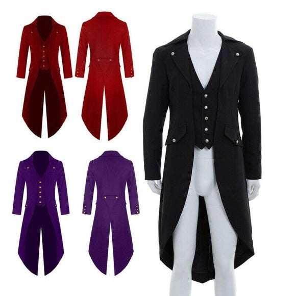 Men's Black Steampunk Victorian Inspired Tailcoat