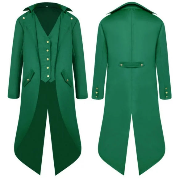 Men's Green Steampunk Victorian Inspired Tailcoat