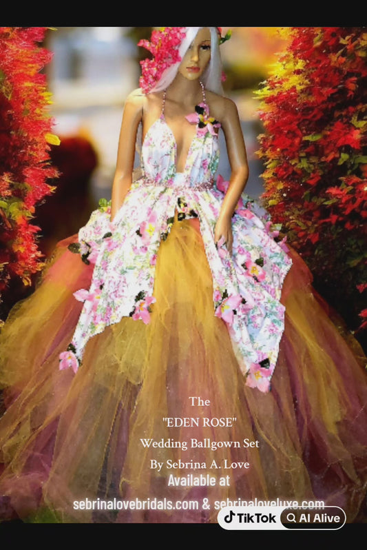 "EDEN ROSE" Garden Wedding Ballgown Set (SAMPLE GOWN SET ONLY)