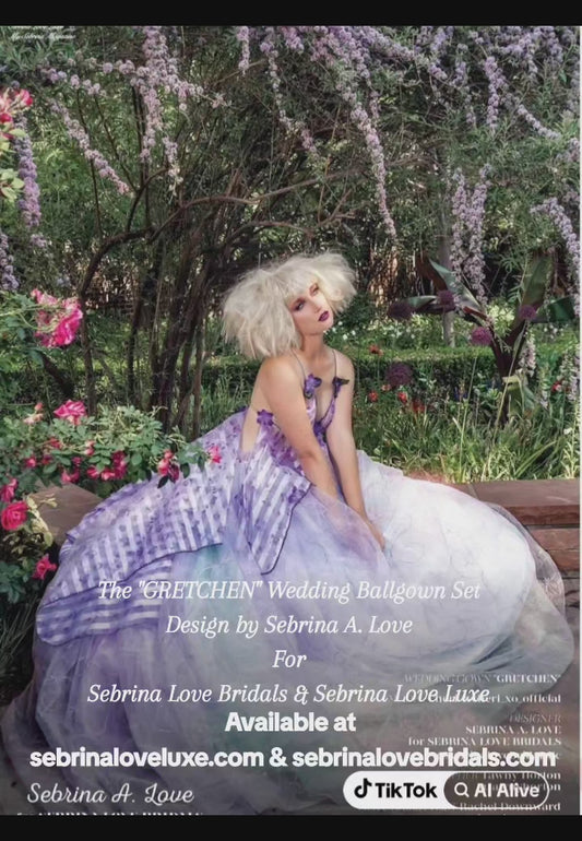 Sample Gown Set "GRETCHEN" Lavender & Mint Wedding Ballgown Set
