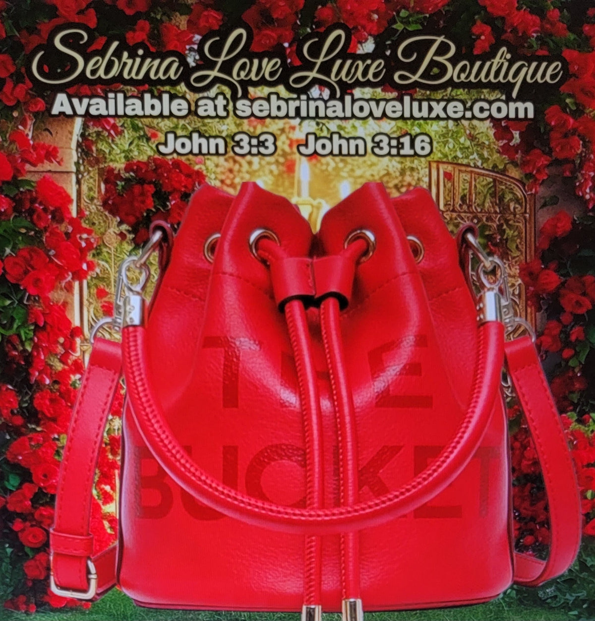 Chic Red Bucket Handbag Purse