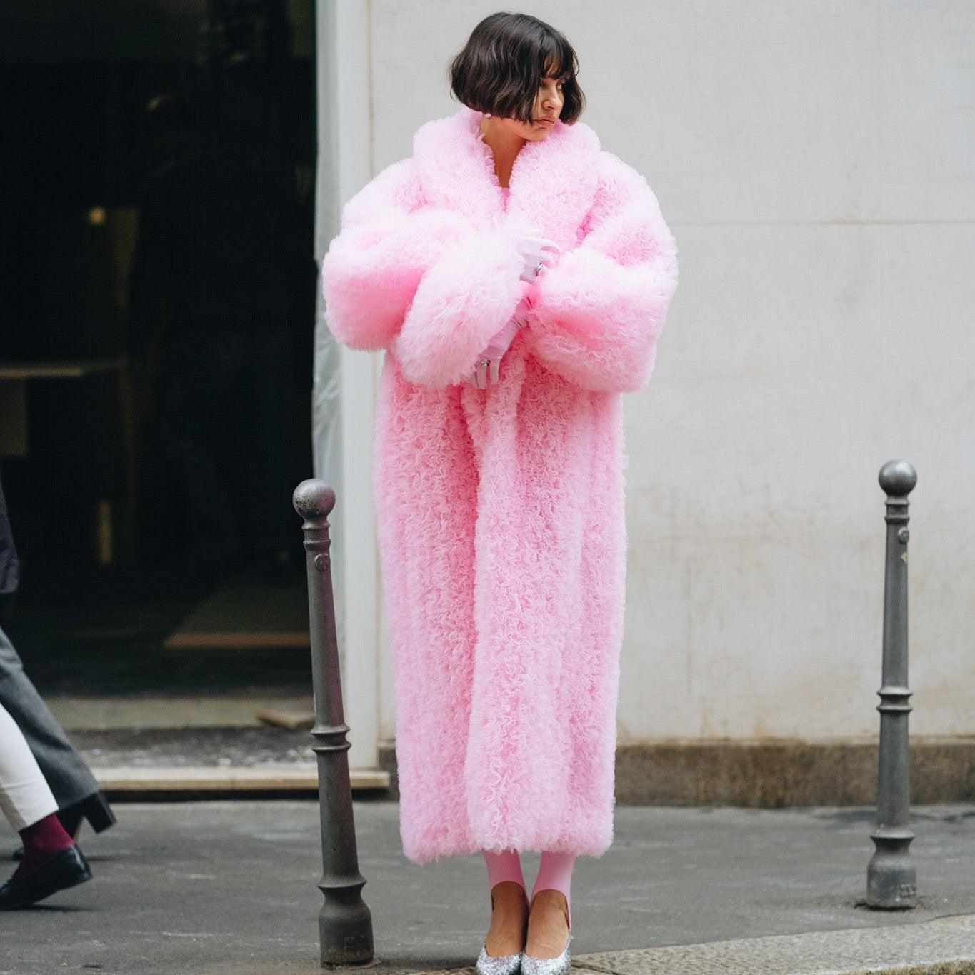 Cotton Candy Pink Ruffled Tulle Party Maxi Coat