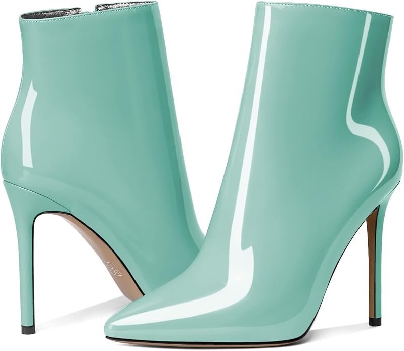 Beautiful Ocean Blue Green Ankle Boots