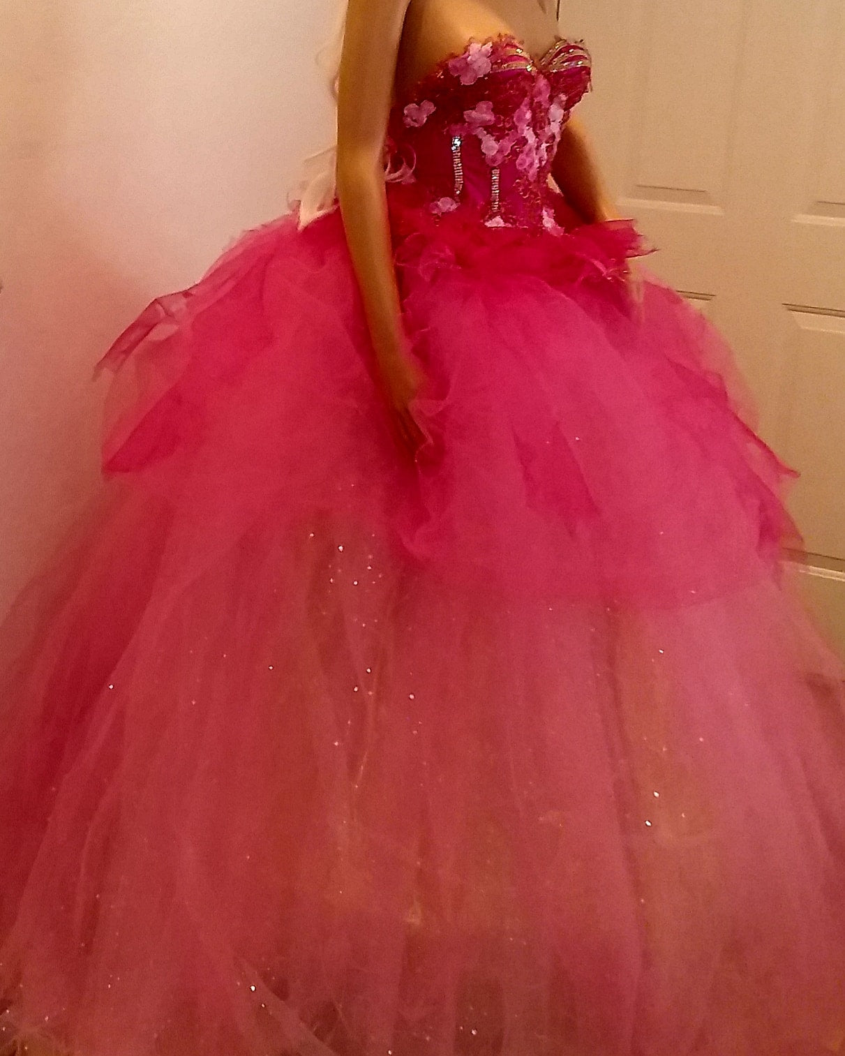 🌺SASHA🌺 Pink & Gold Embroidered Lace Tulle Wedding Ballgown Set