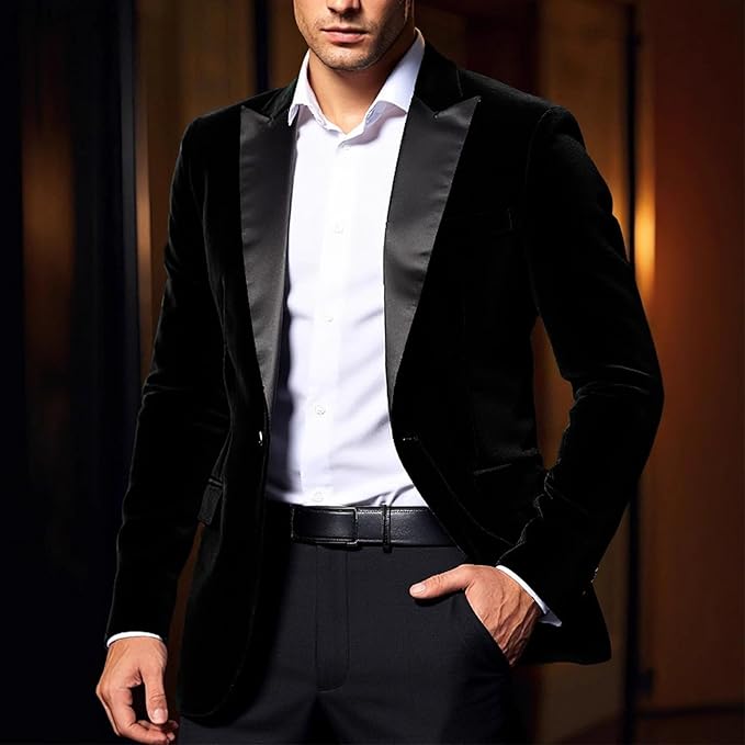 Elegant Black Velvet Dinner Formal Jacket