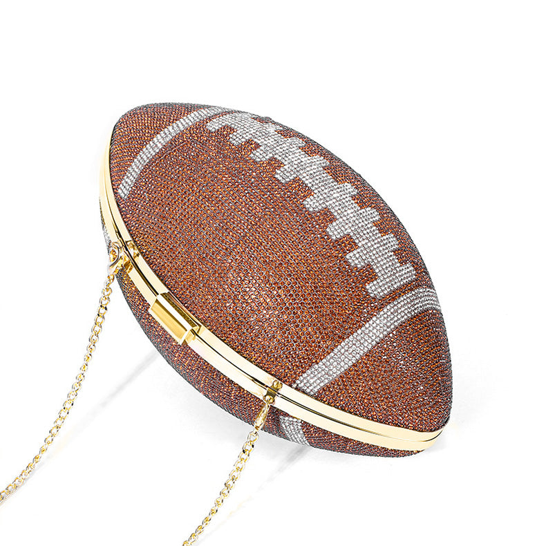 Pink Rhinestone Crystal Football Purse