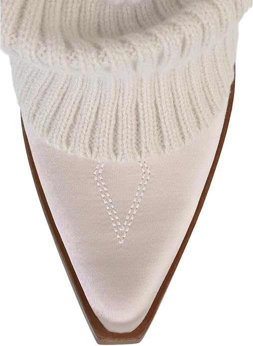 Ivory White Ballet Inspired Boho Festival Knit Foldover Western Boots