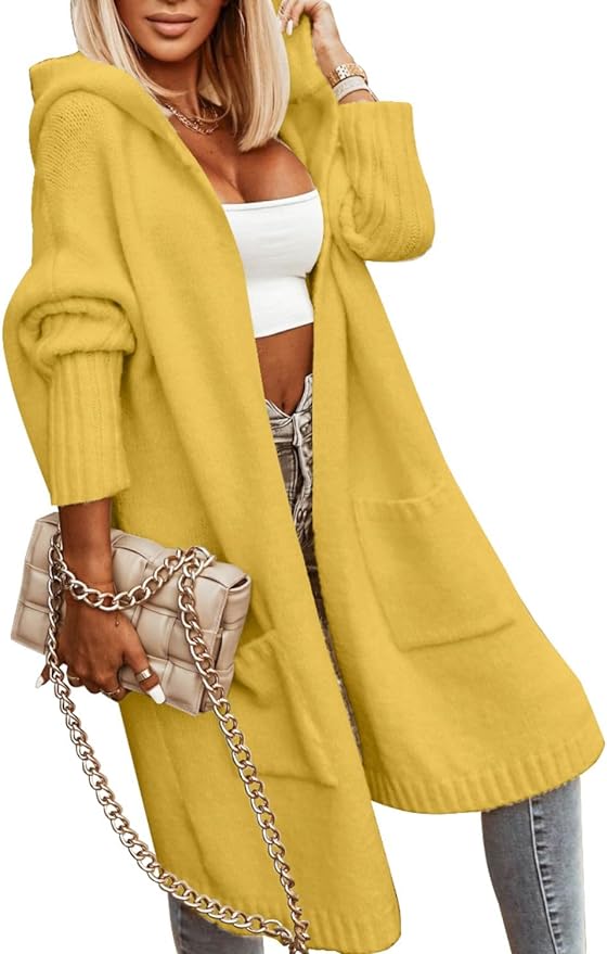 Cozy Rich Golden Yellow Maxi Cardigan Sweater