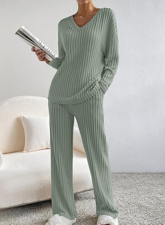Cozy Sage Green 2pc Loungewear Set