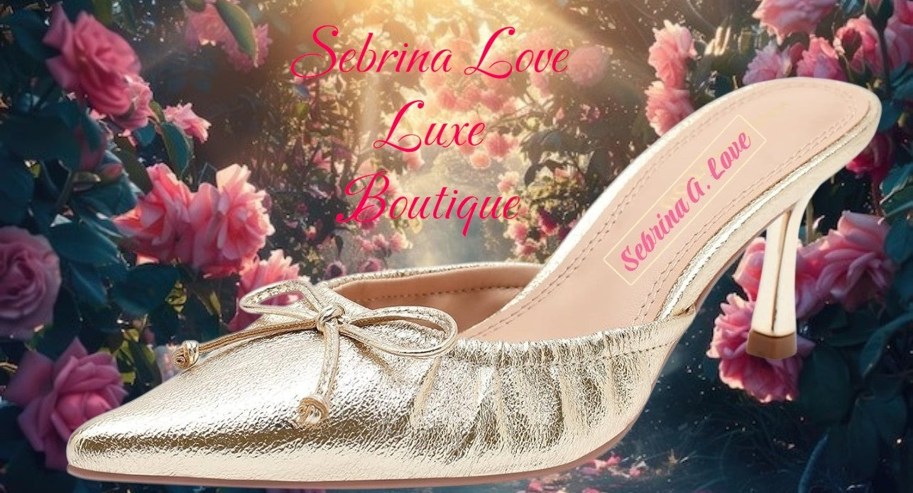 Flirty Romantic Ballerina Inspired Metallic Gold Bow Mules