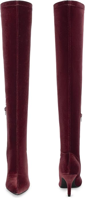 Luxe Deep Hunter Green Stretch Velvet Knee Boots