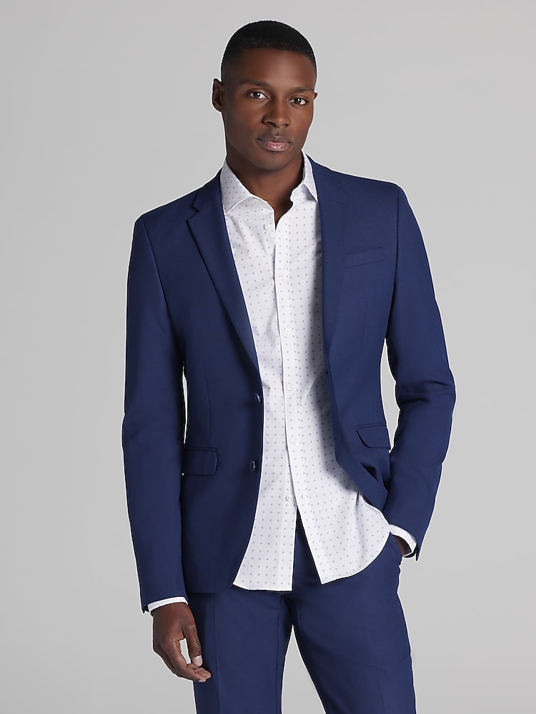 Egara Blue Skinny Fit Suit Jacket