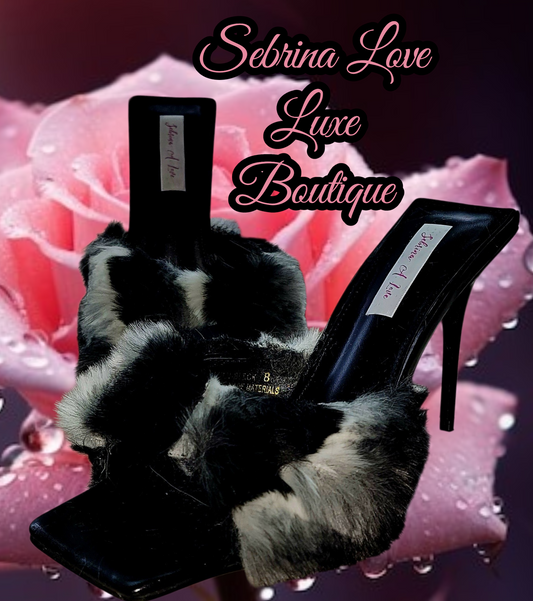 Stunningly Beautiful Luxe Faux Chinchilla Fur Stiletto Mule Heels (Custom Order)