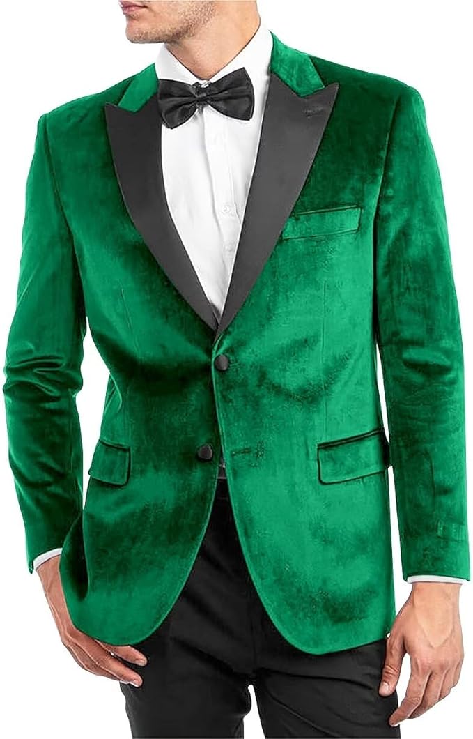 Elegant Rich Emerald Green Velvet Dinner Formal Jacket