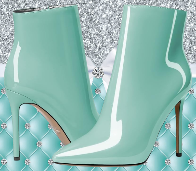 Beautiful Ocean Blue Green Ankle Boots