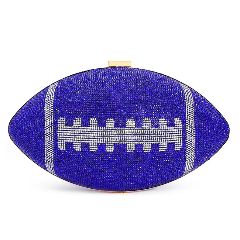 Gold Rhinestone Crystal Football Purse