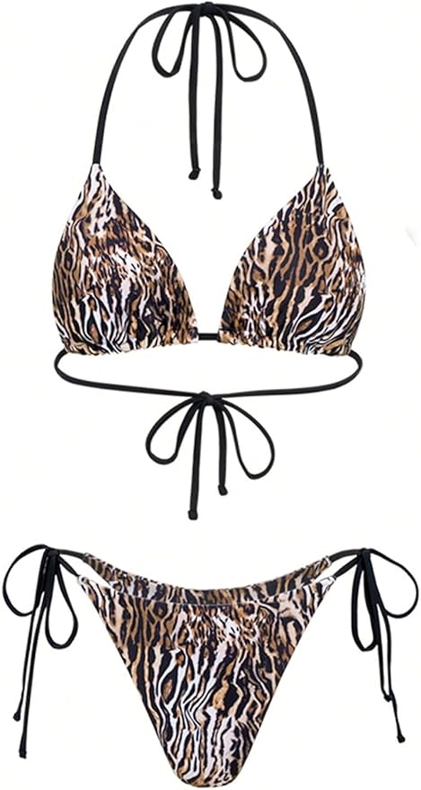 Sexy Animal Print Bikini & Sarong Cover-up Set
