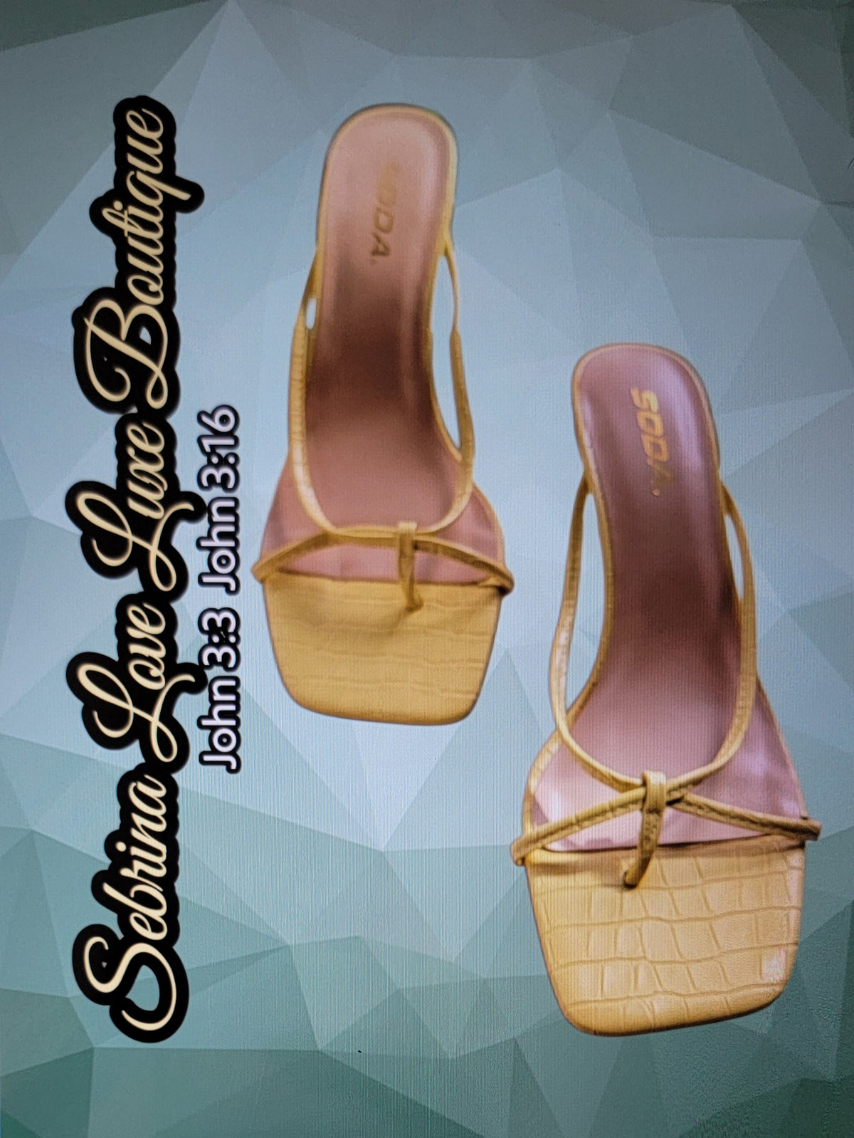 Sexy Yellow Thong Kitten Heel Mules