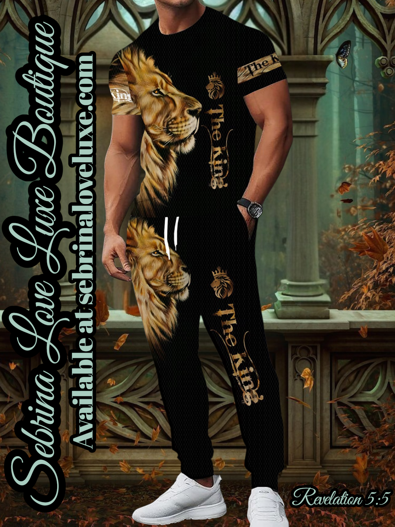 "THE KING" Lion of Judah 2pc Graphic Tee Shirt & Jogger Set
