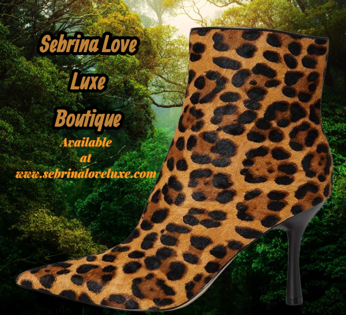 Sexy Brown & Black Leopard Print Ankle Boots