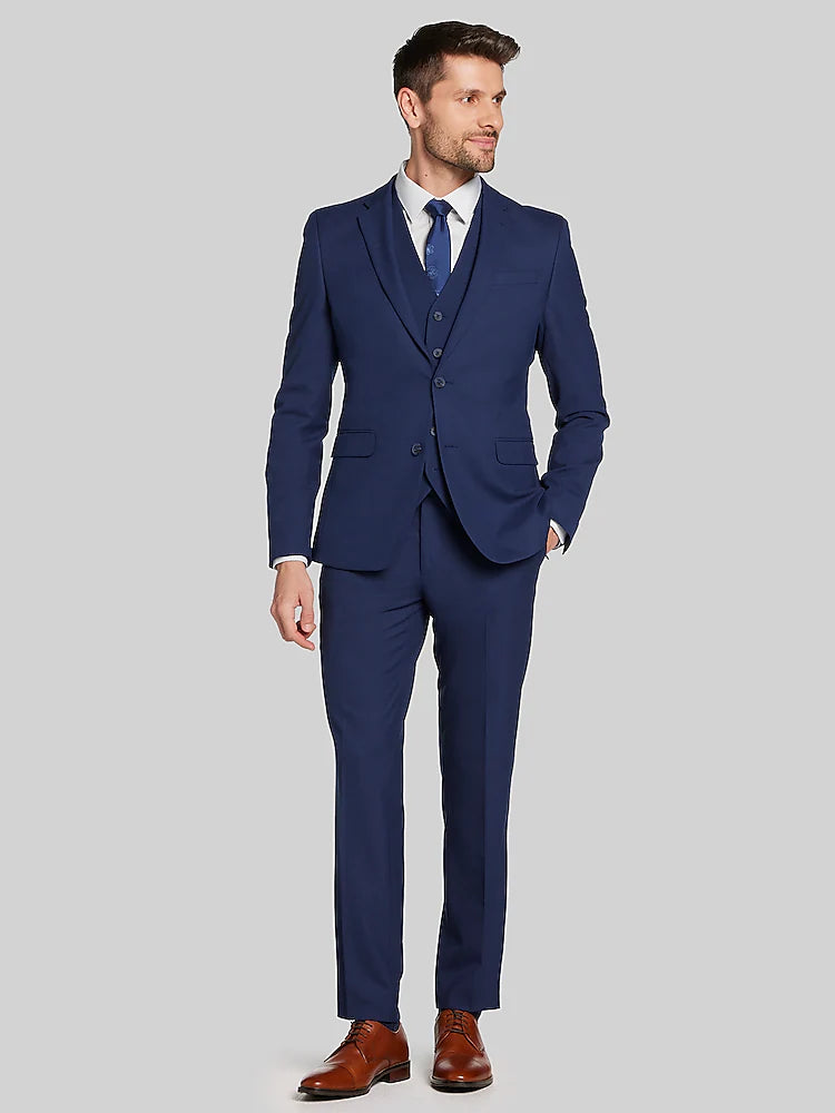Egara Blue Skinny Fit Suit Jacket