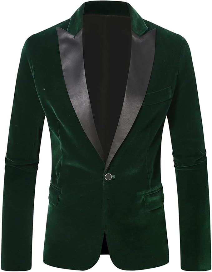 Elegant Emerald Green Velvet Dinner Formal Jacket