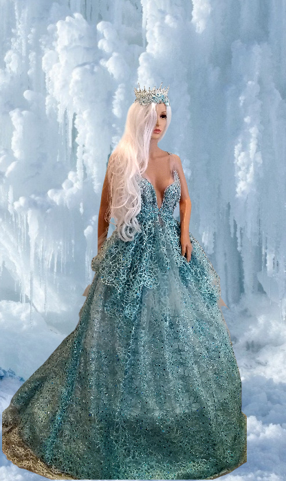 The "AMALI" Ocean Blue Sequin Lace Tulle Wedding Ballgown Set (Custom Order)