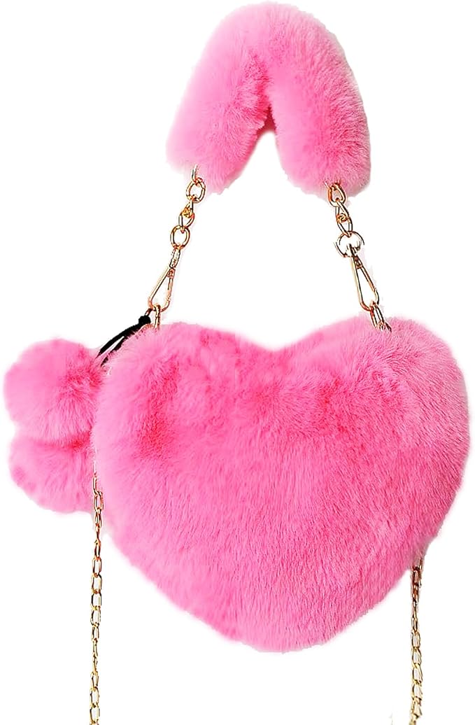 Fluffy Candy Pink Faux Fur Purse