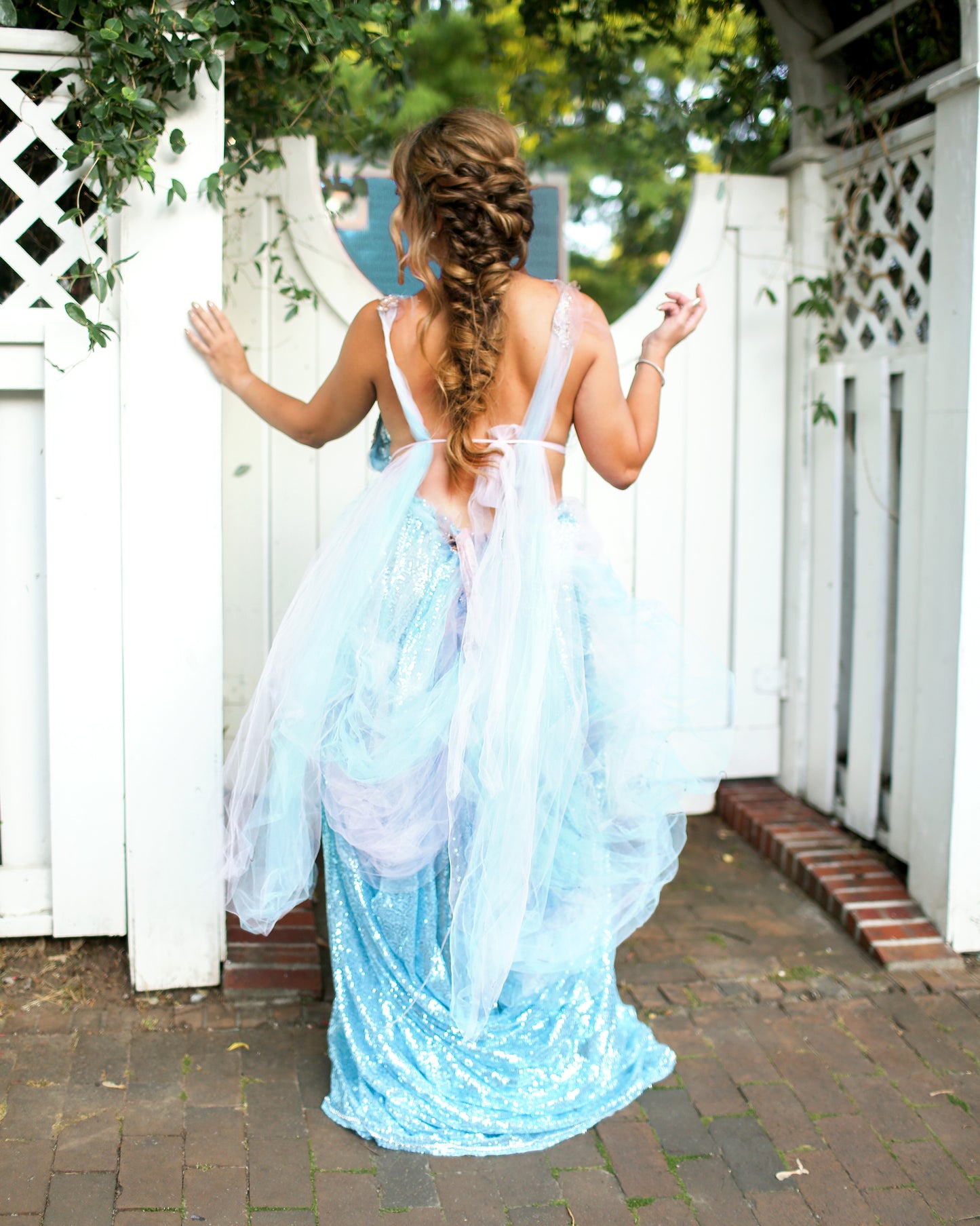 The "VERONICA" Ocean Sequin Lace Tulle Wedding Ballgown Set