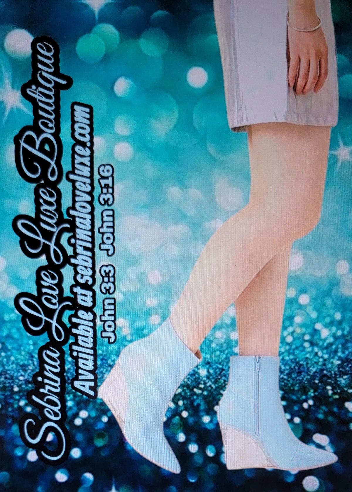Chic Light Ocean Blue Mint Green clear Wedge Heel Ankle Boots