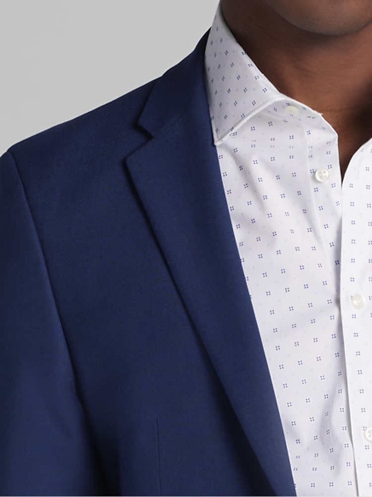 Egara Blue Skinny Fit Suit Jacket