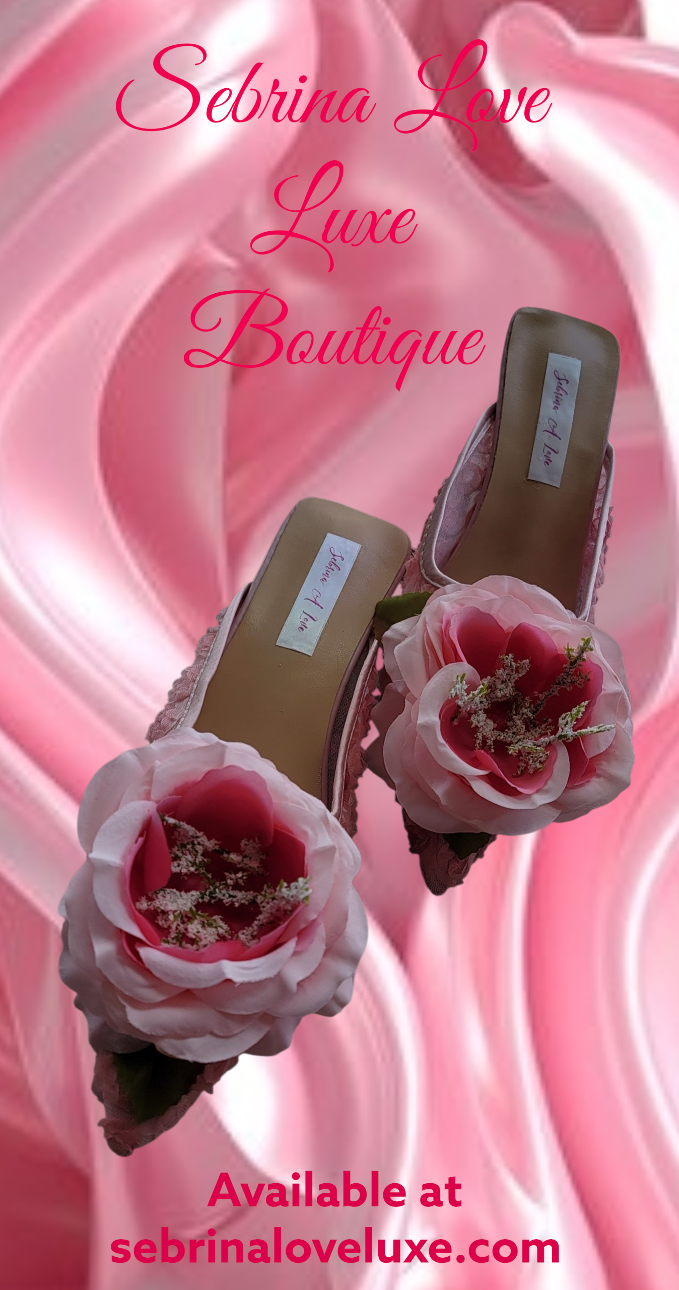 The "Eleana Rose" Pink Tulle Rose Mules