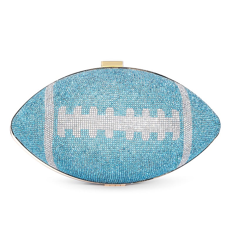 Ocean Blue Rhinestone Crystal Football Purse