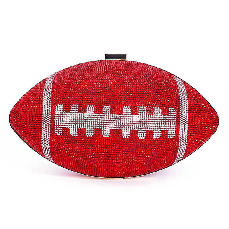 Gold Rhinestone Crystal Football Purse