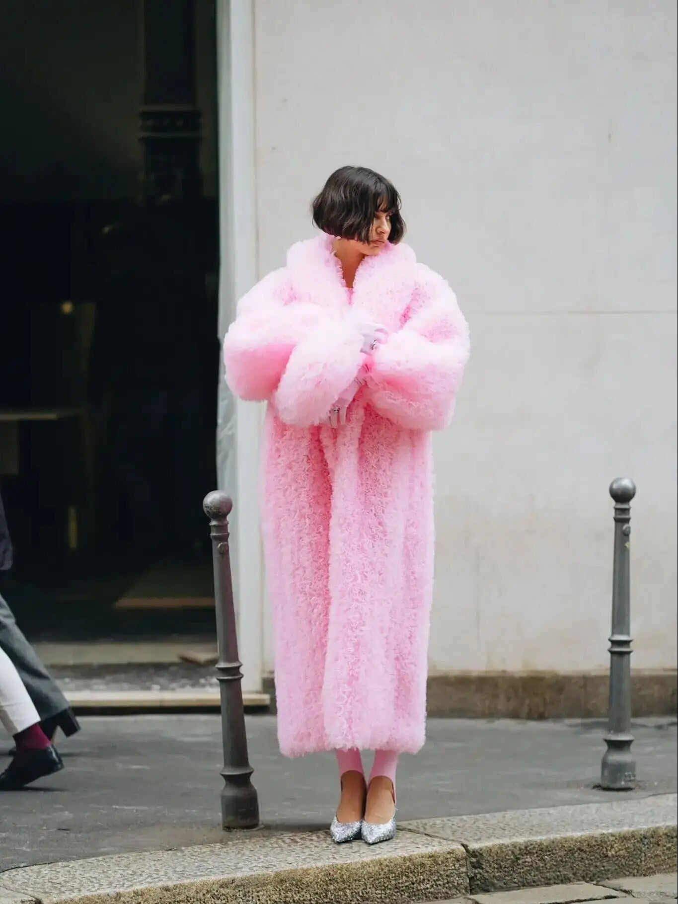 Candy Pink Ruffled Tulle Maxi Coat