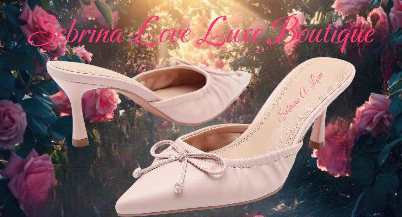 Flirty Romantic Ballet Pink Bow Mules