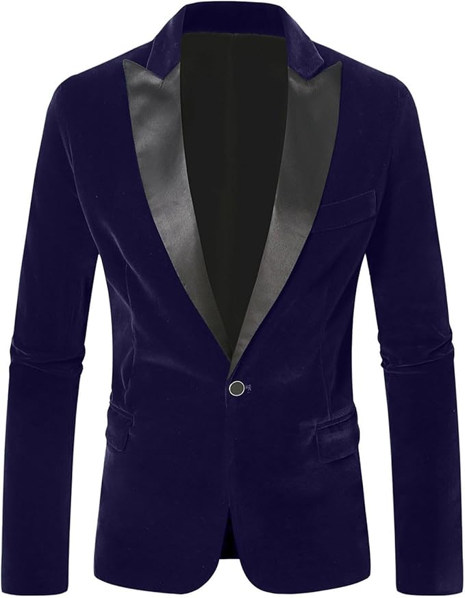 Elegant Blue Velvet Dinner Formal Jacket