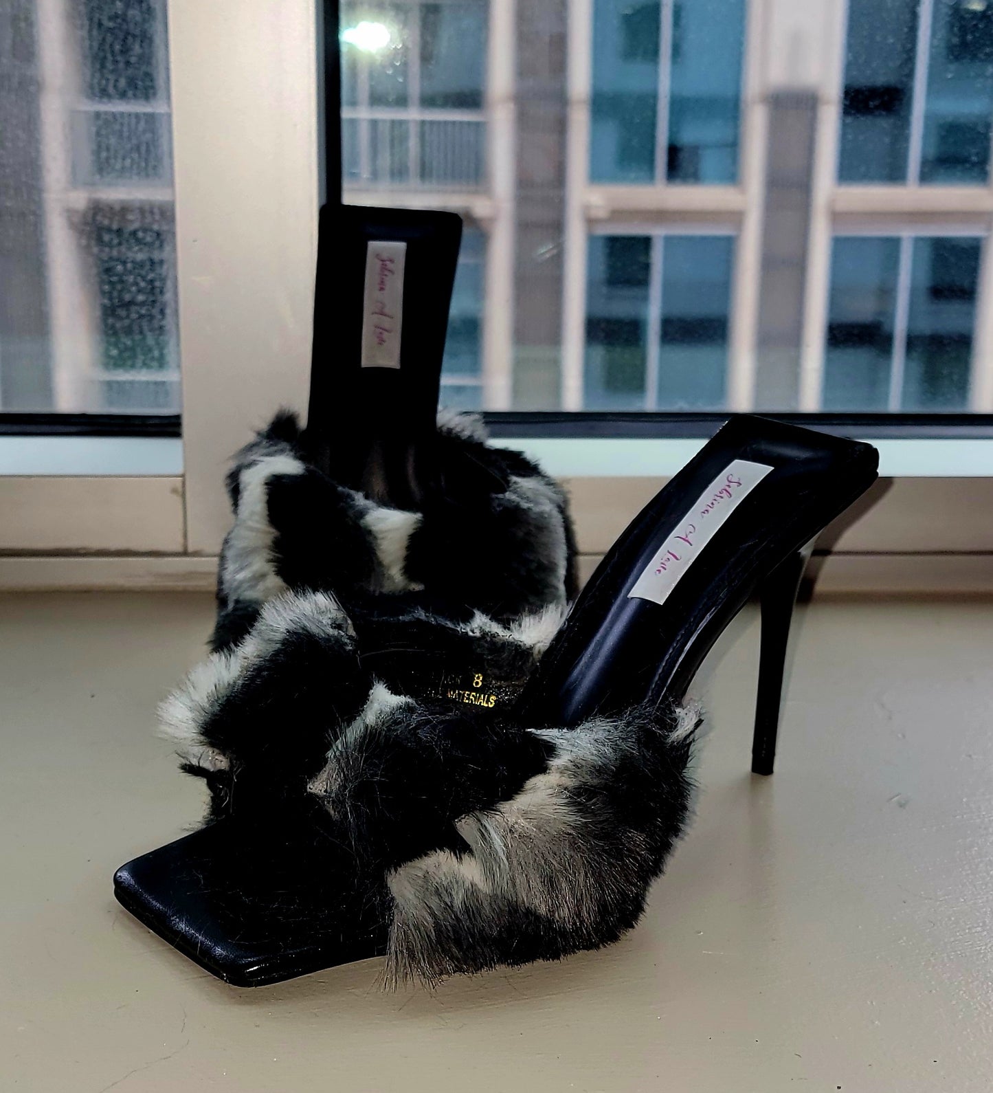 Stunningly Beautiful Luxe Faux Chinchilla Fur Stiletto Mule Heels (Custom Order)