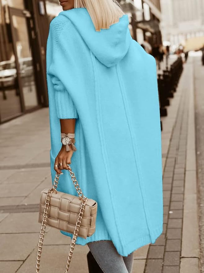 Cozy Cool Ocean Blue Green Maxi Cardigan Sweater