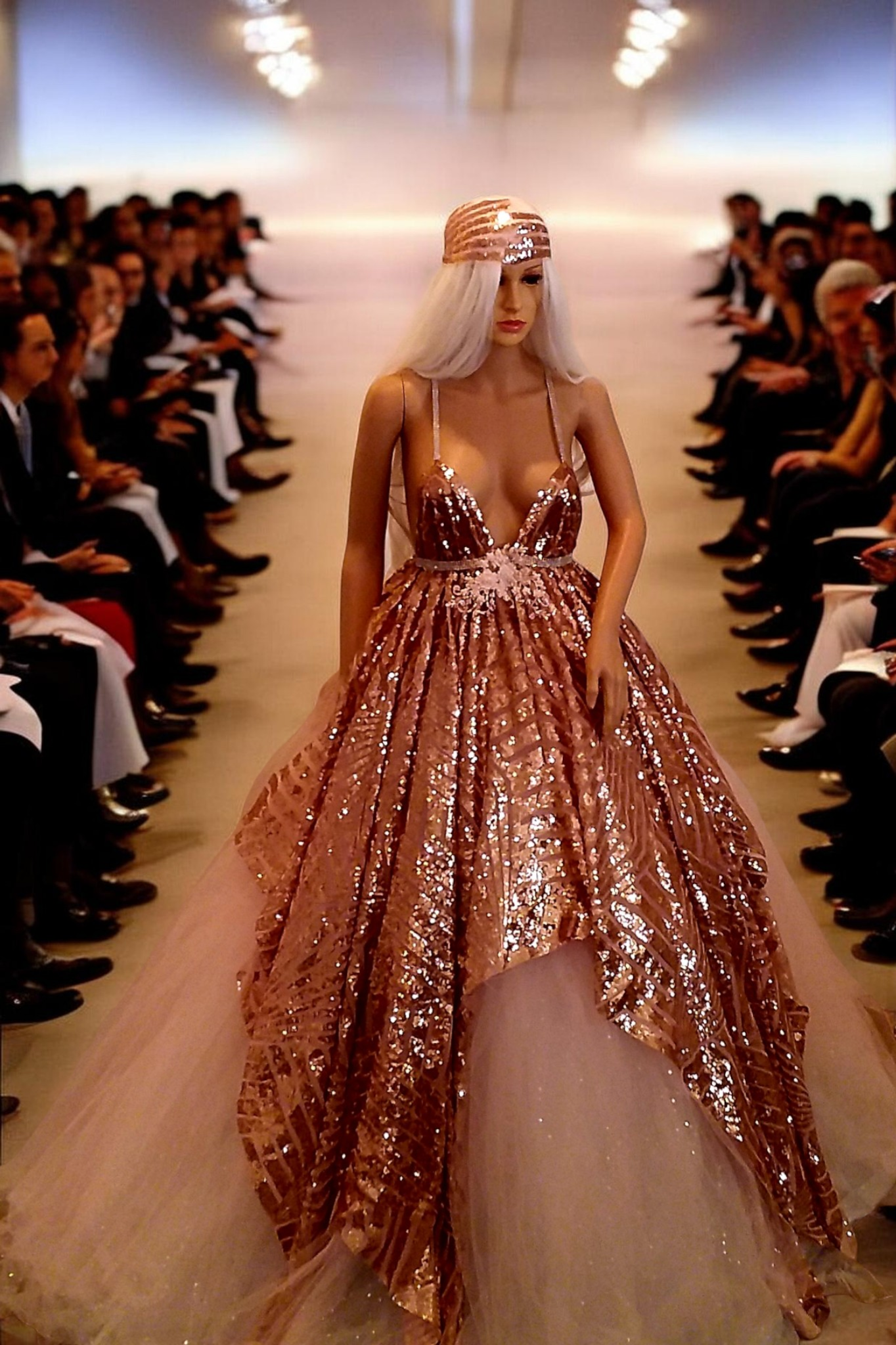 The "HELEN" Gatsby Inspired Art Deco Sequin Lace Crystal Tulle Wedding Ballgown Set
