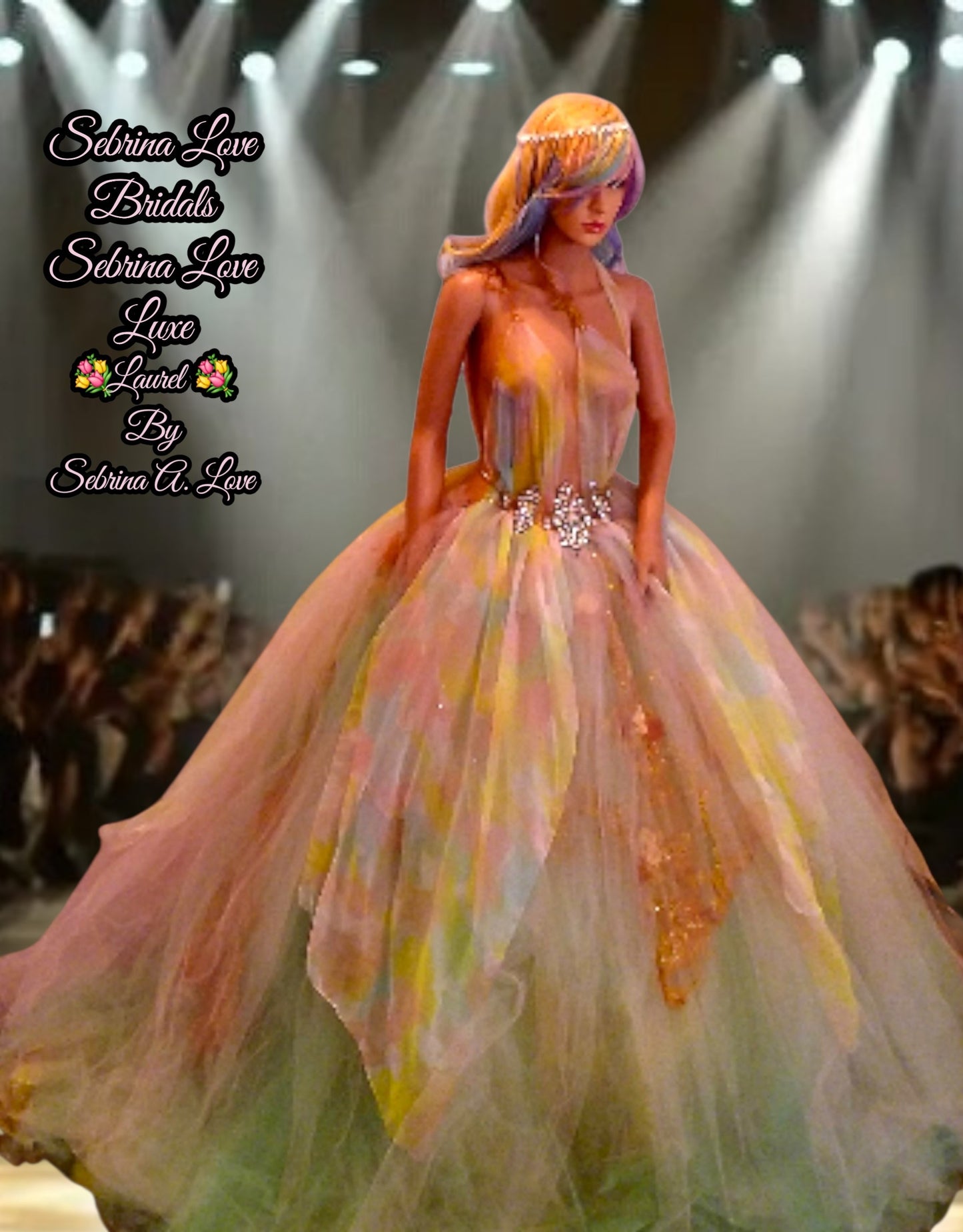"LAUREL" Pastel Watercolor Wedding Ballgown Set