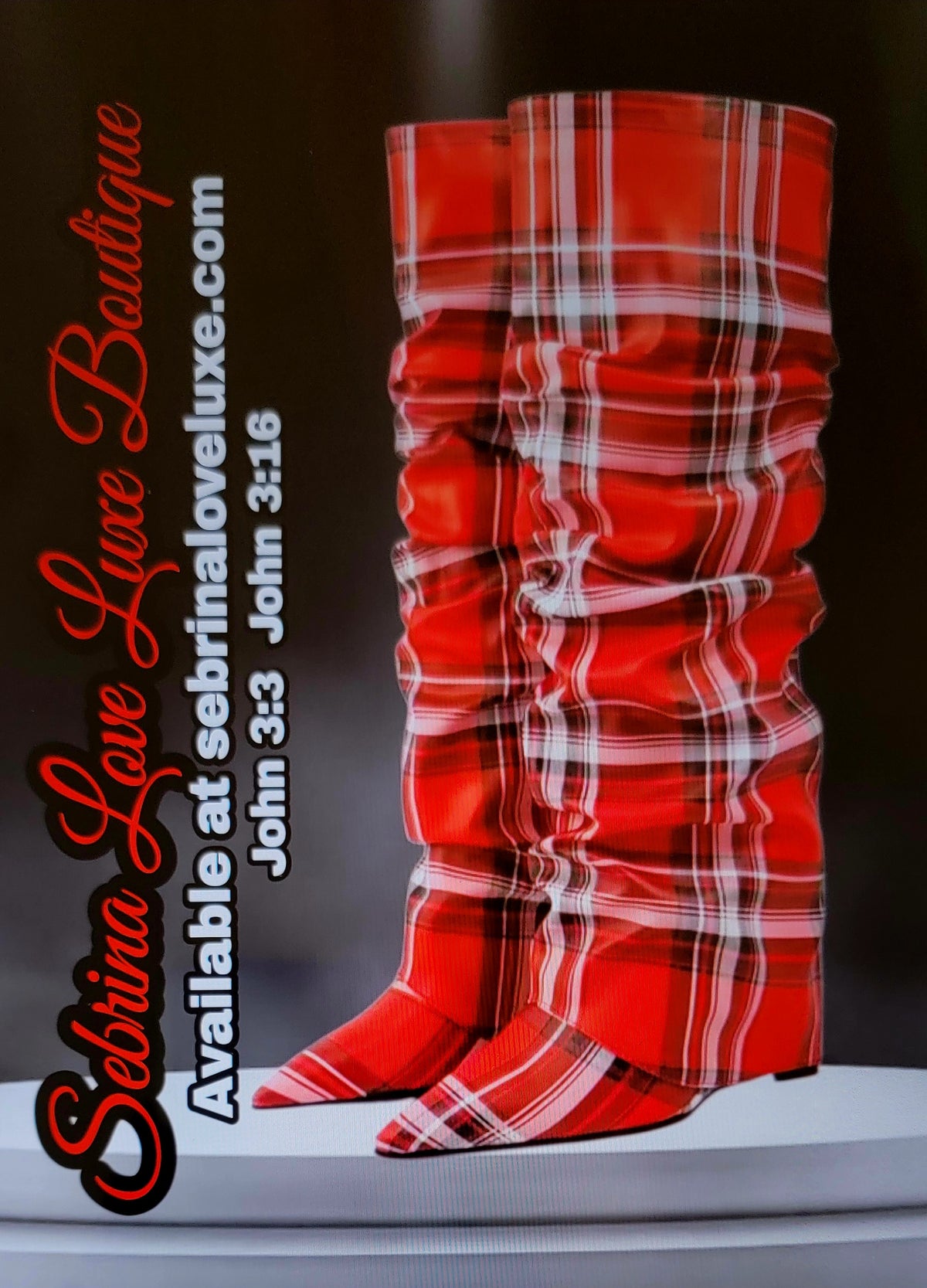 Chic Red Scotland Inspired Plaid Foldover Boots (PRE-ORDER)